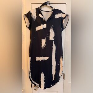 SHEIN Monochrome Brushstroke Mini Dress